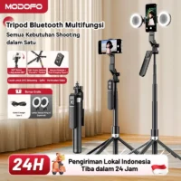 MODOFO tripod handphone 180CM bluetooth remote tripod konten kreator tripod hp Selfie Stick Aluminium tongsis tripod