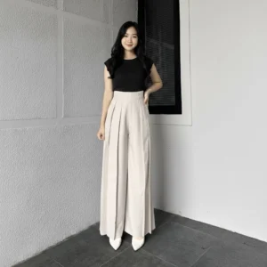 Lavie Pants – Cullote Palazzo Hightwaist Celana Panjang Wanita – Celana Kantor Formal Casual – Celana Panjang Korean Style