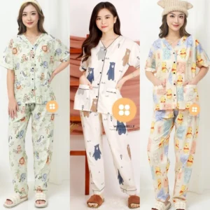 WHY.LABELLE setelan baju tidur piyama katun Jepang dan katun Premium